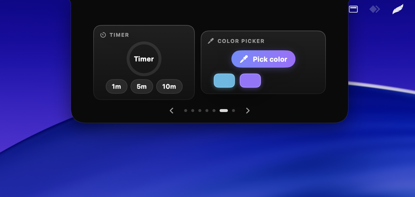 Timer and color picker